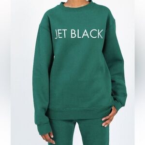 Brunette the Label Jet Black Core Crew Emerald Sweatshirt